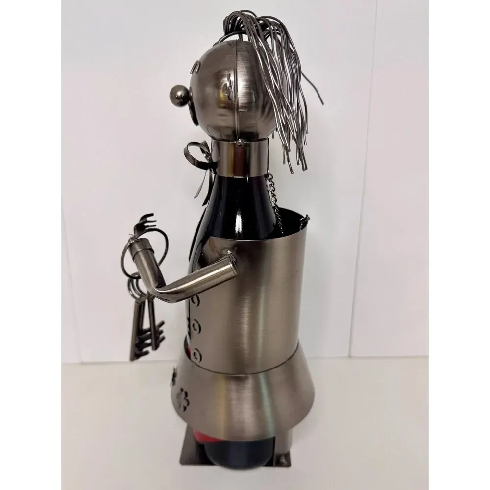 New Metal Real Estate Agent Wine Bottle Holder Novelty Desk Figurine Gift